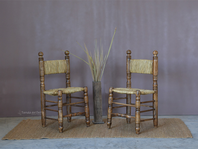 SILLA MADERA Y JUNCO