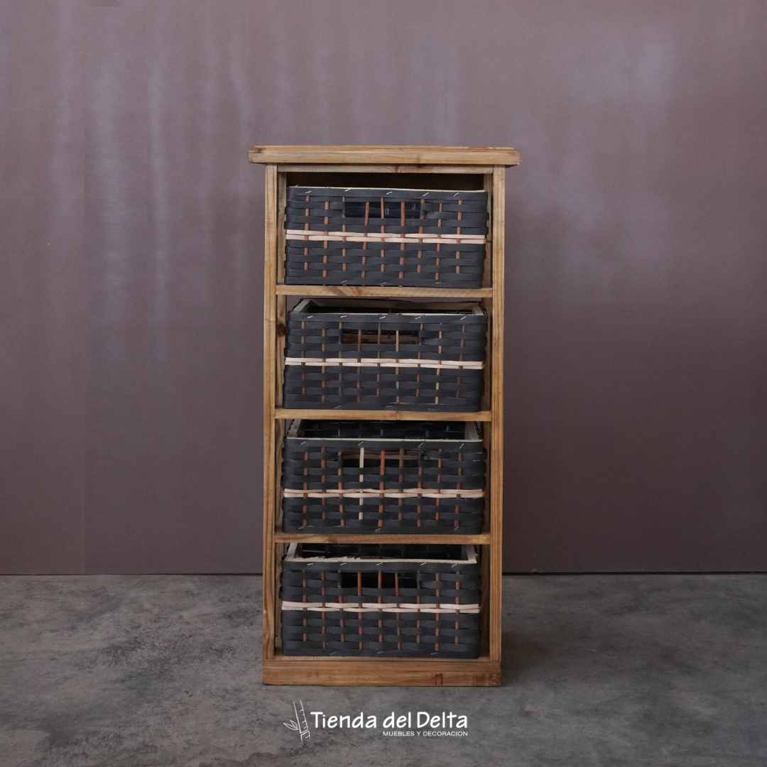 CAJONERA ZUNCHO Y MADERA  X 4