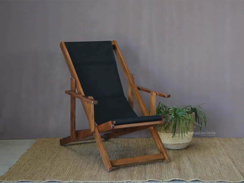 REPOSERA C/APOYABRAZOS LONA NEGRA