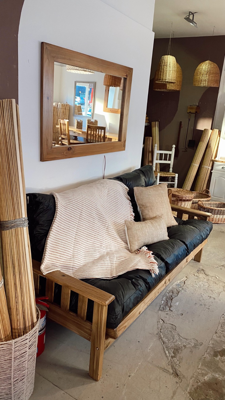 FUTON 3 CP ECO C/COLCHON COPOS NEGRO